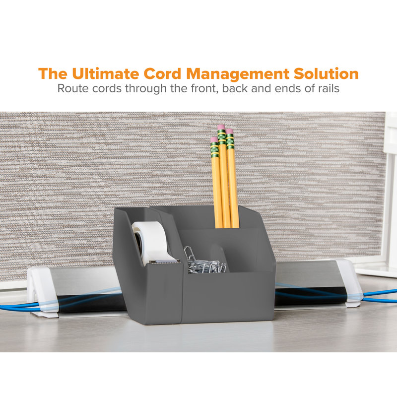 Roseanne Plastic Desk Organizer Set, Gray