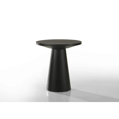 Jacopo Ebony Black 20"W Round Console Table With Pedestal Base