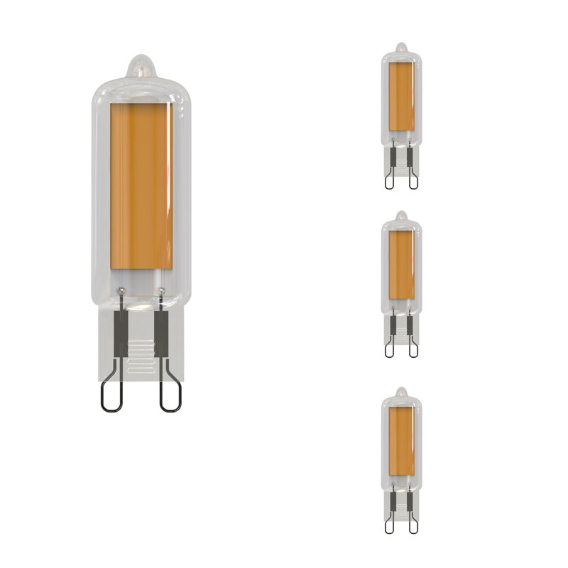 Ensemble de 4 ampoules T5 de 4,5 watts avec finition transparente et base à deux broches (G9) à filament DEL, 2700 K