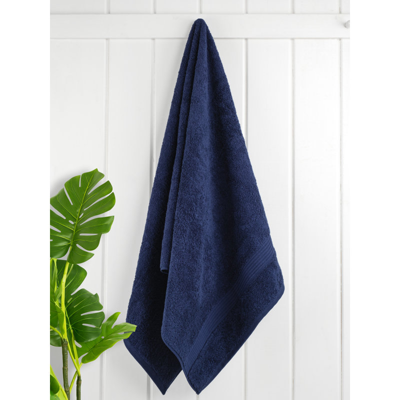 100% Cotton Turkish  4 Piece Bath Towel Set, Soft and Absorbent Bathroom Towels, Navy Blue