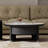 Simple round microcrystalline stone coffee table