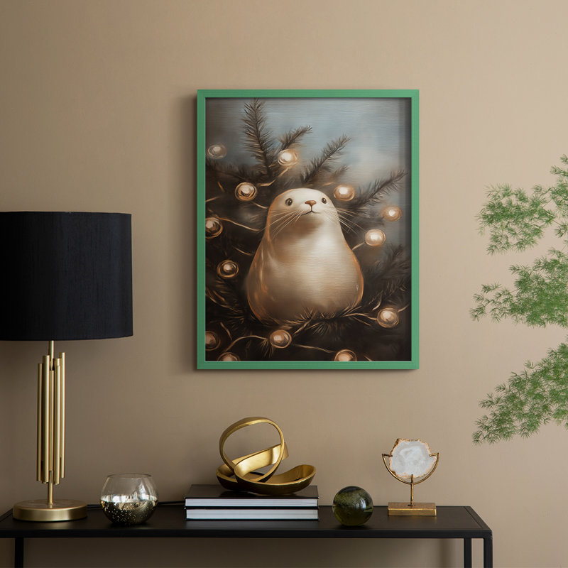 Art des Fêtes de Noël - série 2 - CXLV, reproduction encadrée - bois massif, H 21 po x l 17 po, Vert