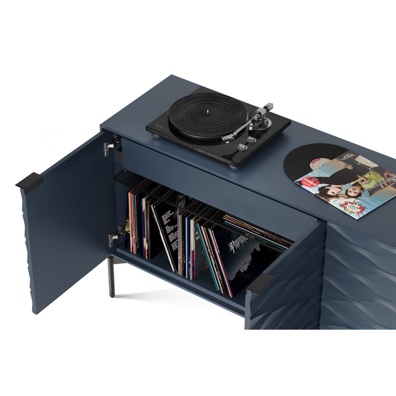 Ripple 79.5'' Sideboard, Ocean/Brushed Carbon