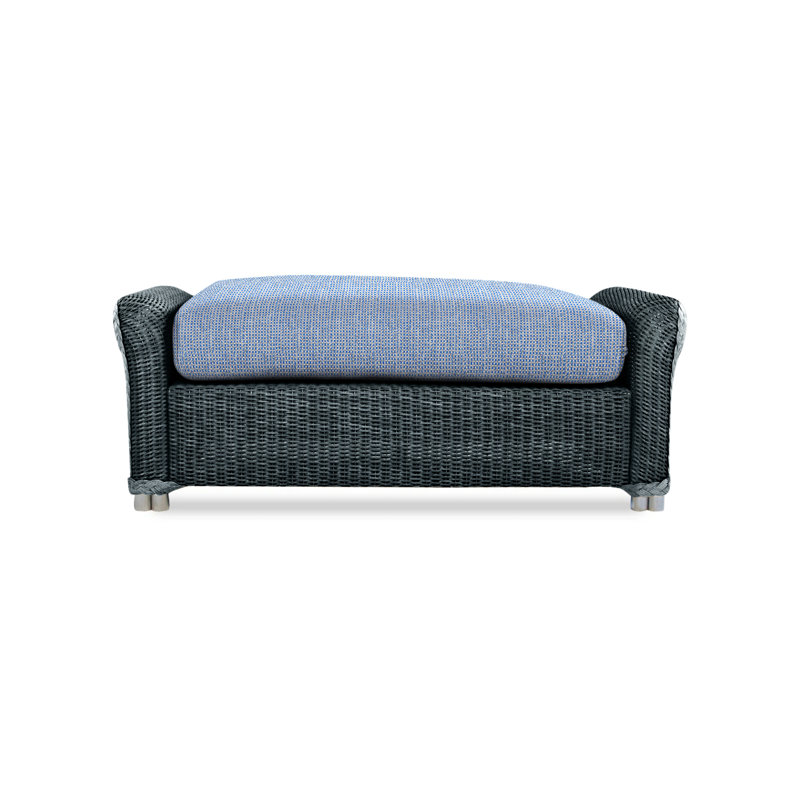 Reflections Outdoor Ottoman, Demo Skyway, Denim Blue
