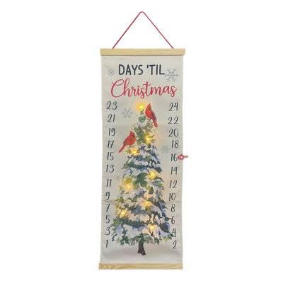 Calendrier de l'Avent avec bannière de compte à rebours en forme de sapin de Noël à DEL de 30 pouces