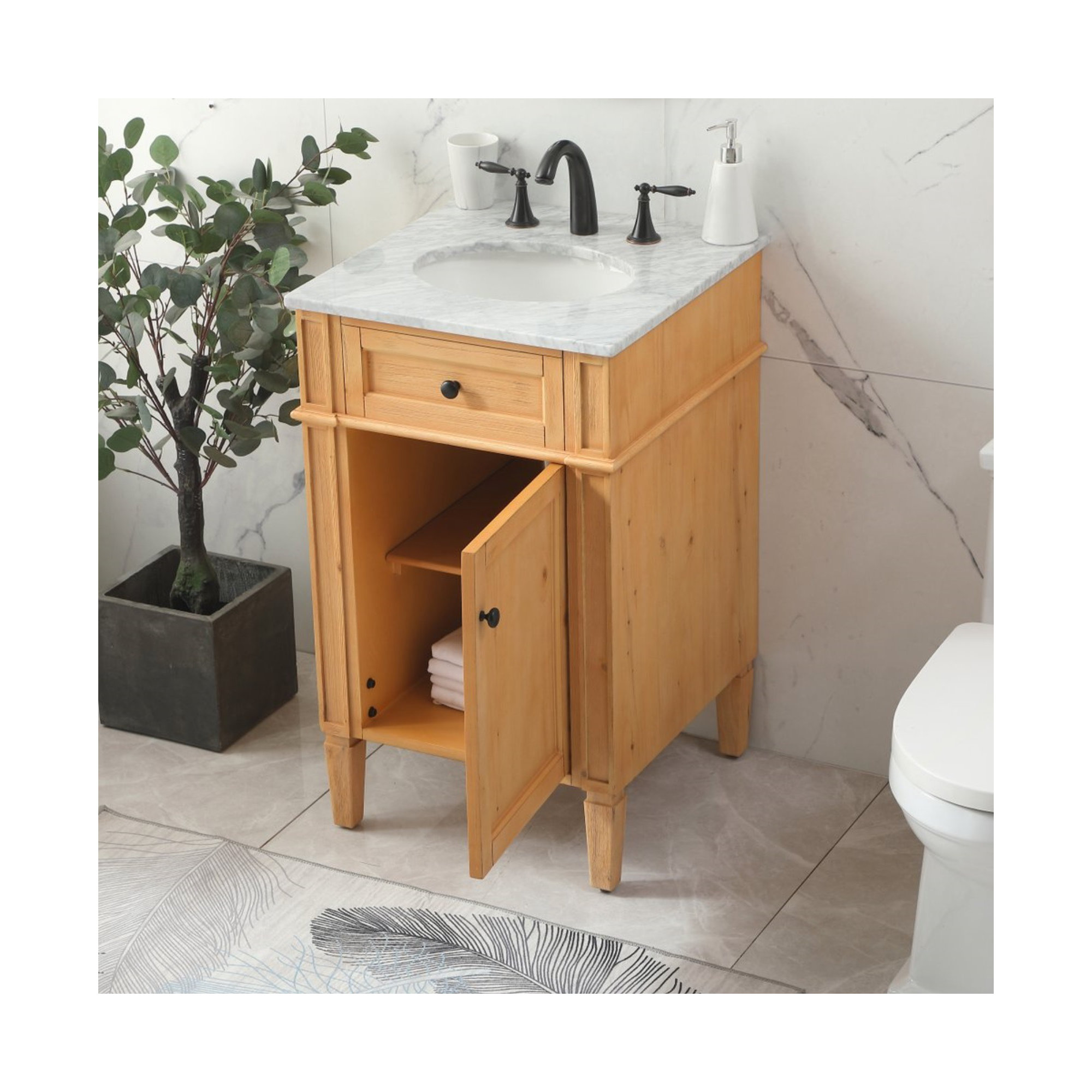Rivers 21'' Single Bathroom Vanity, Natural