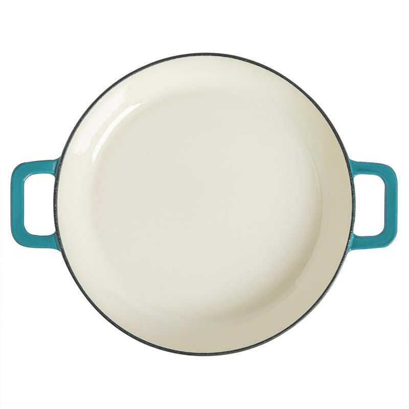 Argon Tableware 2pc Cast Iron Casserole Dish Set, 4.5 L, Teal