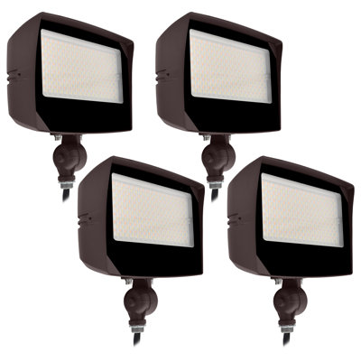 Projecteur à DEL LUXRITE, 45/60 / 80W, 3ccT, jusqu'à 12 000LM, articulation à crépuscule et à l'aube, support à articulation et tourillon à intensité variable, intensité variable, IP65 120-277 V, ensemble de 4
