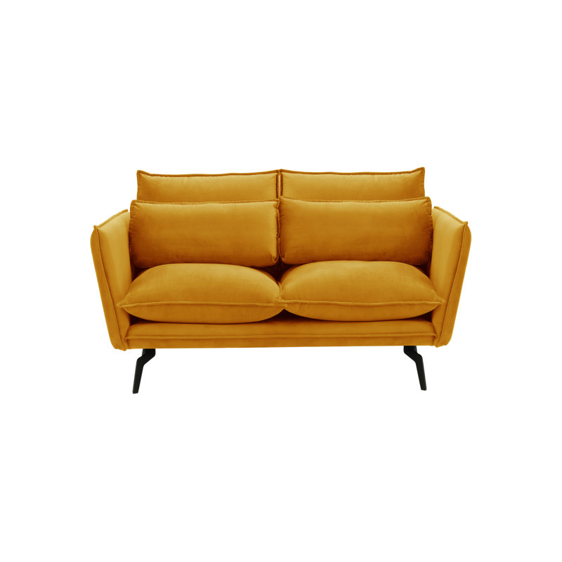 Fauske 2 Seater Sofa, 95cm H x 171cm W x 98cm D, Mustard
