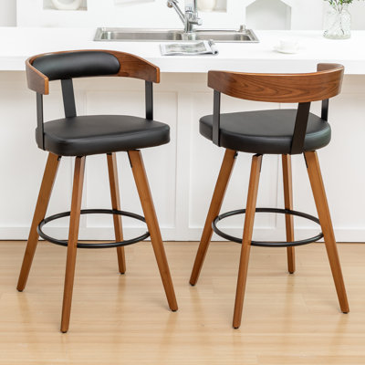 Tabourets de comptoir pivotants en cuir Modern