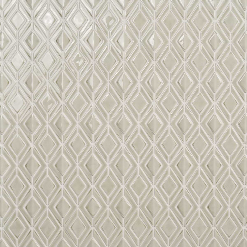 Nabi Jewel 3D Glossy Glass Mosaic Tile, Tundra Gray