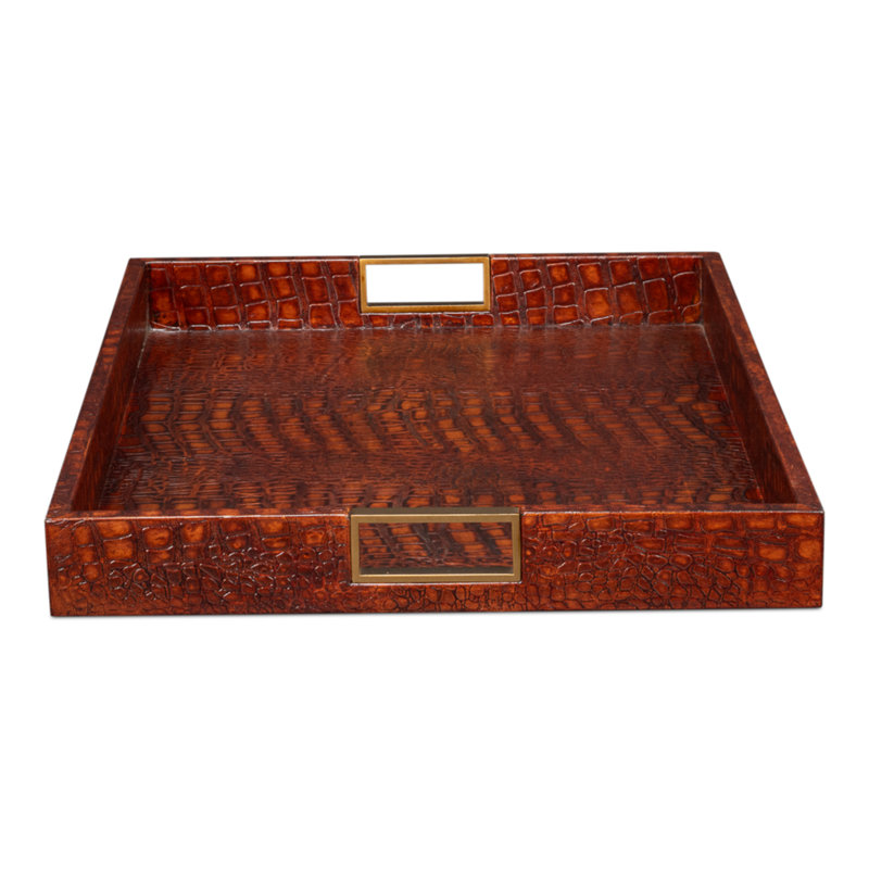 Shagreen Decorative Tray, Brown