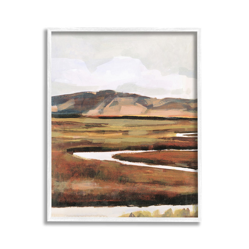 Enroulement, rivière, paysage, estampe numérique, Artby, Victoria, Borges, Giclée encadrée blanc bord de mer