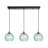 3-light Kitchen Island Pendant Light with Spiral-Striped Lampshade