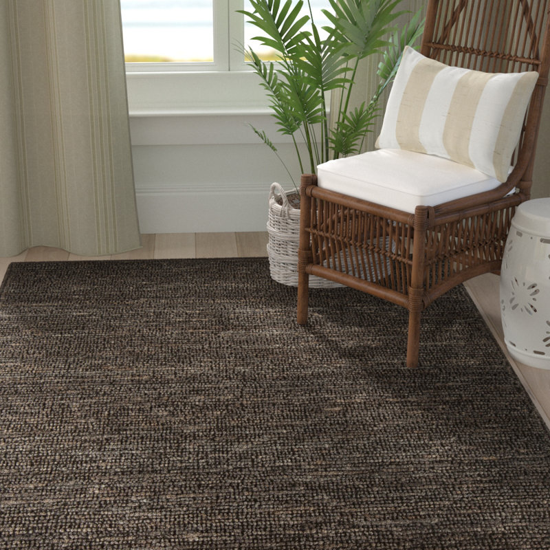 Tapis brun en jute texturée Lilliana, Rectangle 5 pi x 7 pi 6 po