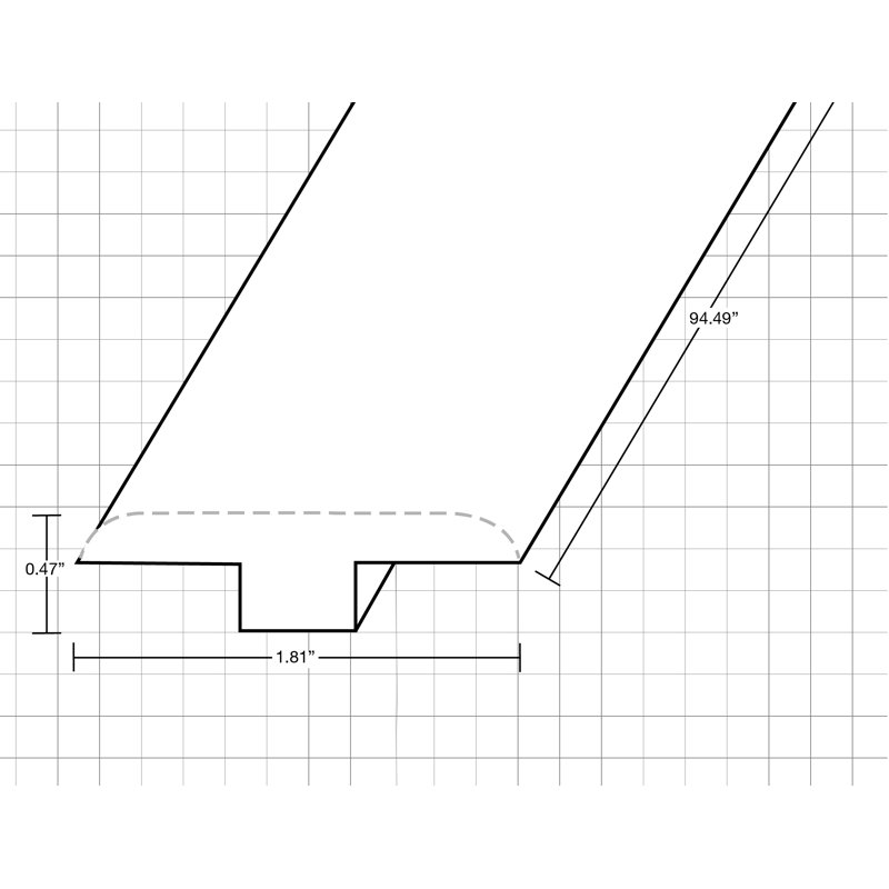 Moulure en vinyle de longueur 0,5 po x 1,8 po x p 94,5 po vinyle, Cuivre artisan