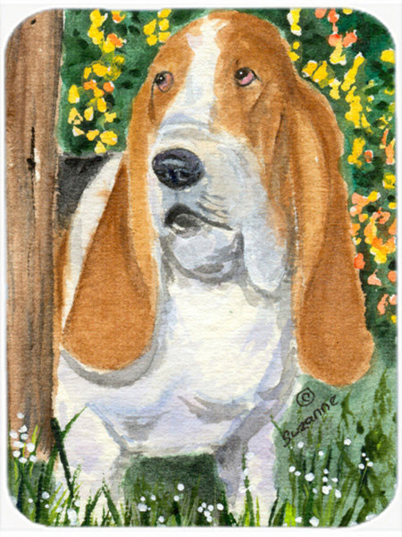 Basset Hound Glass Cutting Board