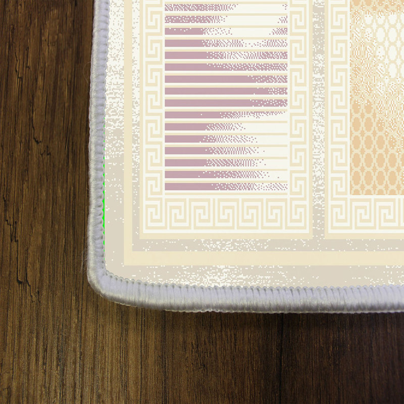 Tapis beige / brun en polyester tissé à la machine McWhirter, Rectangle 5 pi 11 po x 9 pi 2 po