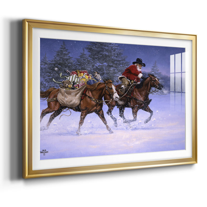 Ruée de Noël, H 30 po x l 44 po x P 1,5 po, Or