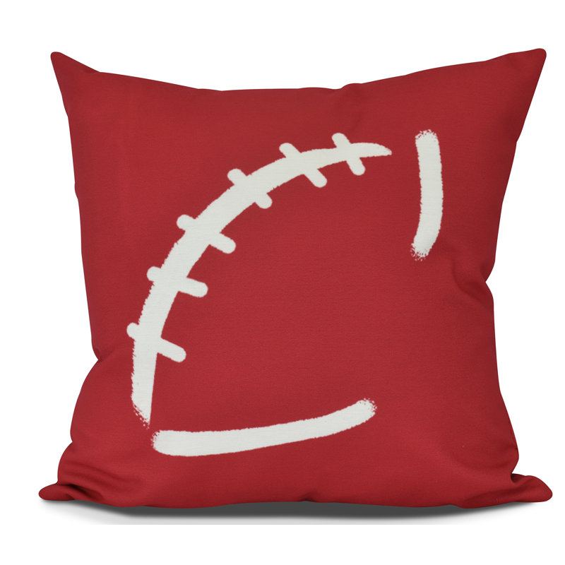 Goals, Gourds, And Gatherings Outdoor Reversible Throw Pillow, Red, 18"x18"