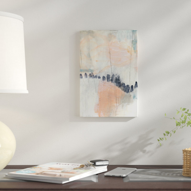 «Blush and Navy I», reproduction sur toile, H 26 po x l 18 po x P 1,5 po, Toile tendue, Pas de tapis