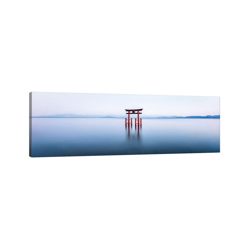 Floating Torii Gate At Lake Biwa, Japan by Jan Becke - Panoramic Print on Canvas, Wrapped Canvas