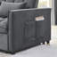 Canapé-lit à accoudoirs carrés en velours de 55 po de large avec dossier inclinable et 2 coussins décoratifs Eiri-349733505