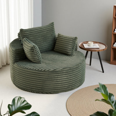 Canapé-lit simple en velours côtelé 50 po, sans assemblage requis, fauteuil moelleux moderne pour le salon