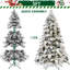 Arbre de Noël en flocage de 5 pi avec maquillage d'épouvantail, 200 composants d'éclairage blanc chaud, 375 fils de mémoire, conception à charnières facile à assembler, base en métal élégante avec fonctionnalité, dispositifs, conseils, connexion rapide-830818169