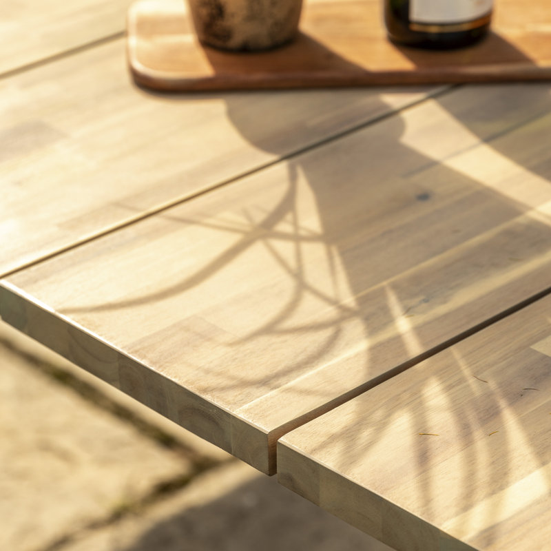 Mikkelson Rectangular Wood Outdoor Dining Table , 100cm cm W 220cm cm D