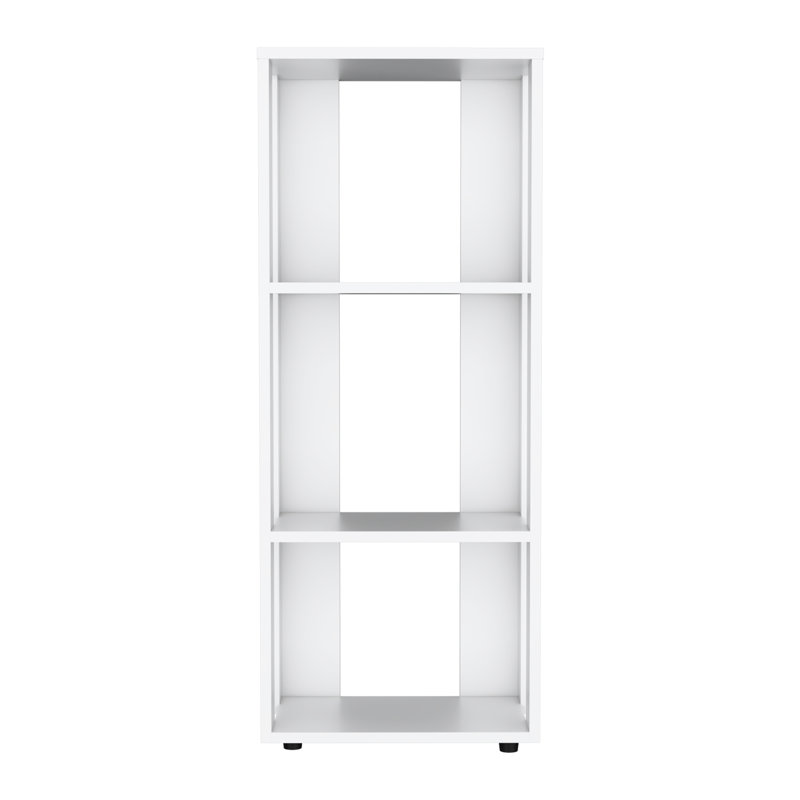 Bibliothèque de 39 po de hauteur en blanc - rangement idéal pour le salon à quatre niveaux 39,95 po Essentials, Blanc