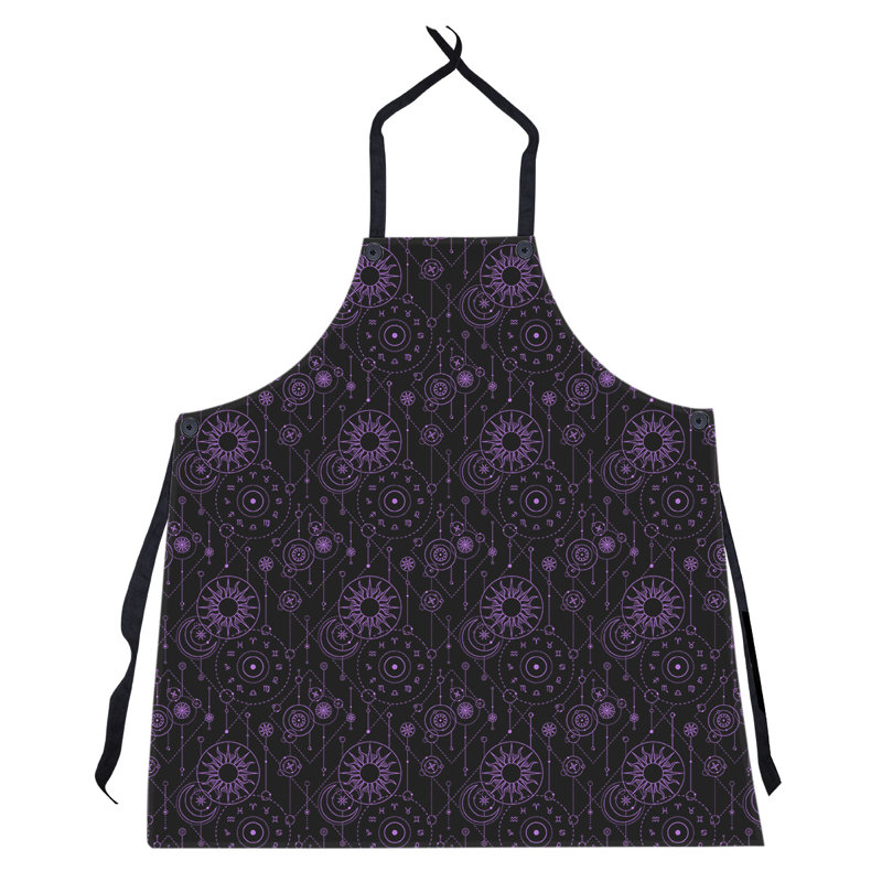 Bib Apron, Black/Purple