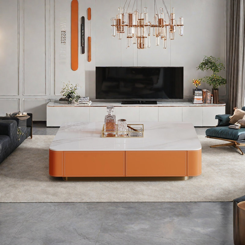 Table basse rectangulaire, H 14,2 po x l 59,1 po x P 31,5 po