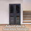 Armoire de rangement avec 3 tablettes réglables et 4 fenêtres - gris anthracite