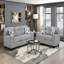Canapé en chenille durable avec coussins décoratifs et meubles de salon gris contemporain
