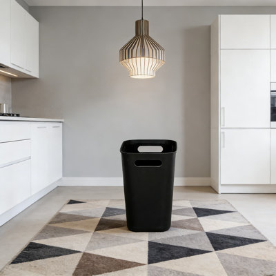 Poubelle rectangulaire en plastique de 3,5 gallons, poubelle compacte pour salle de bain, cuisine, bureau, salle de lavage et dortoir - durable et facile à nettoyer