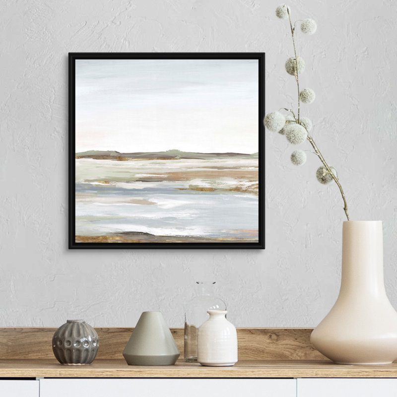 «Vastness I» par Eva Watts - reproduction d'art, H 18 po x l 18 po, Toile avec cadre photo, Noir