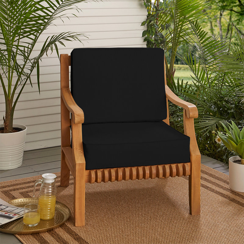 Outdoor Seat / Back Cushion, 21" x 21", Black