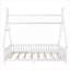 Lit double classique en bois massif et lit pour enfants avec clôture et toit pour la chambre des garçons et des filles