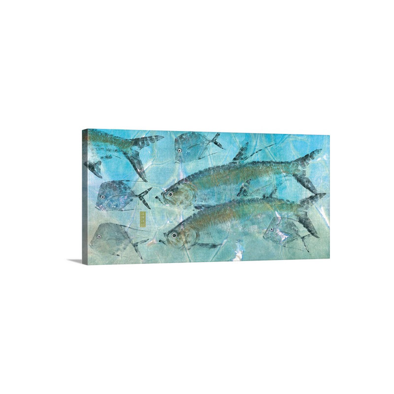 « tarpon lagon », « jim roberts », reproduction d’art, H 30 po x l 60 po x P 1,5 po, Toile