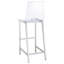Ensemble de bar 5 pièces en métal argenté Luxe avec plateau en verre transparent et sièges en acrylique, table de 46,75 po
