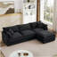 Modular L-Shaped Sectional Sofa With Movable Ottoman, DIY Configurable Comfort For Modern Living Rooms.-711396829