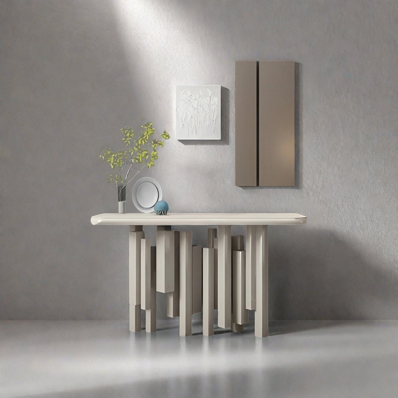 Console Modern Minimalist Art, Beige, H 35,43 po x l 47,24 po x P 15,75 po