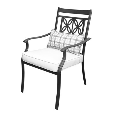 Metal Outdoor Dining Chairs With Cushion And Pillow