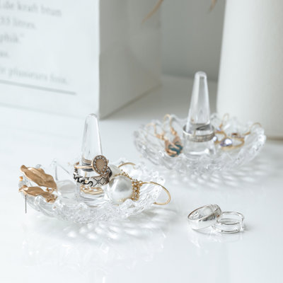Glass Jewery Organizer Ring Tray