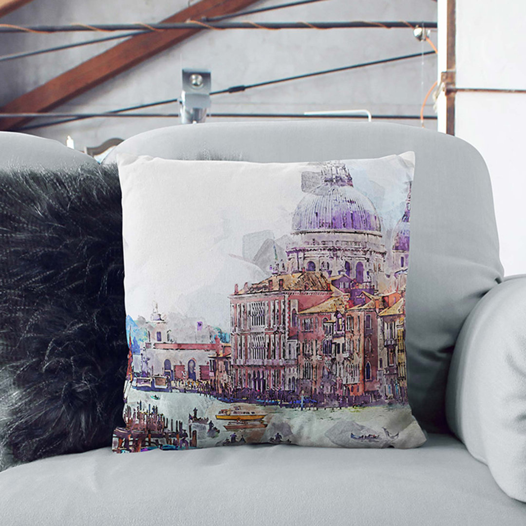 Canal Through Venice Italy Cushion with Filling