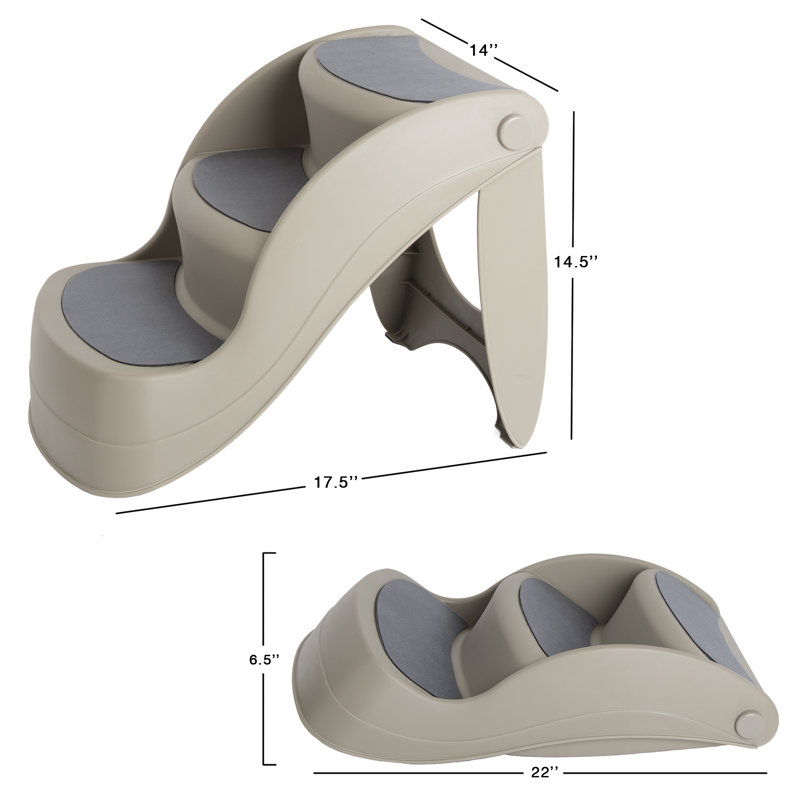 PETMAKER 3-Step Pet Stairs for Small Dogs, Tan