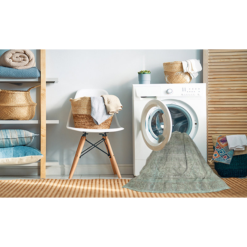 Tapis 100% traditionnel lavable à la machine 3384, Rond 8 pi