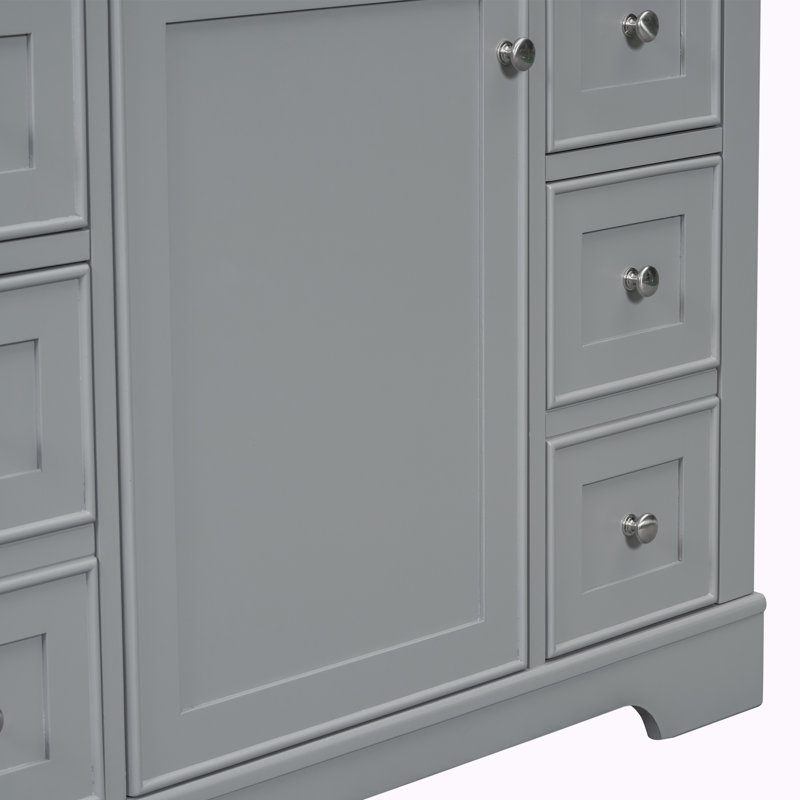 Base de meuble-lavabo simple 33,4 po seulement, Gris