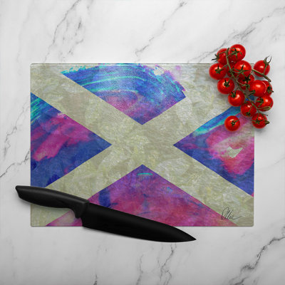 Scotland Flag Glass Chopping Board